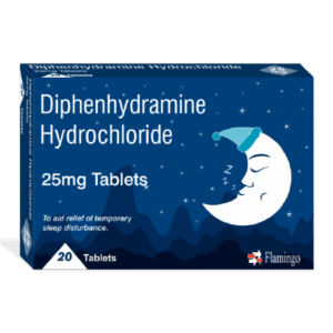 Diphenhydramine Hydrochloride 25mg Tablets – 20 Tablets