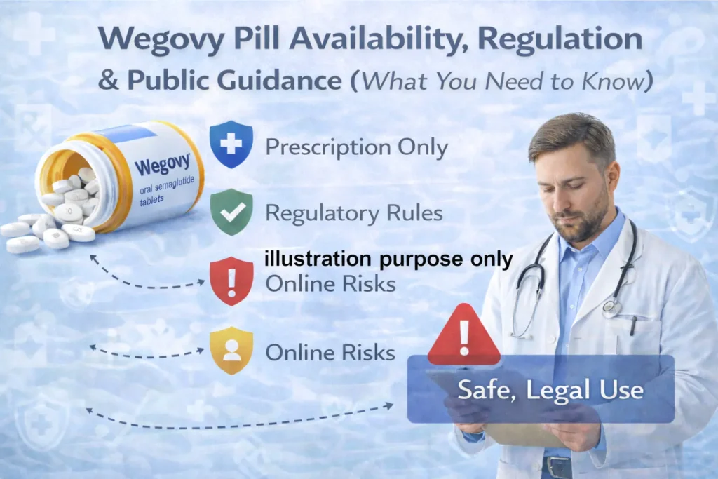 Wegovy pill availability and regulation showing prescription rules and safety guidance
