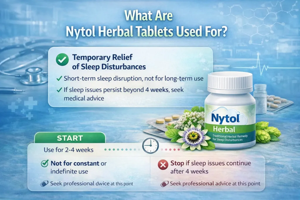 What are Nytol Herbal Tablets used for temporary relief of sleep disturbances guidance
