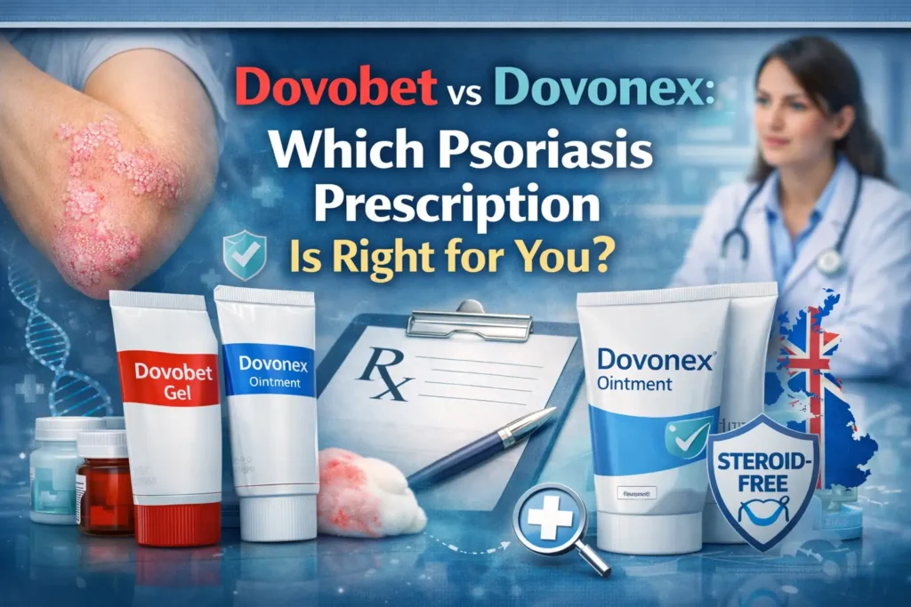 Dovobet vs Dovonex comparison for plaque and scalp psoriasis treatment in UK clinical setting